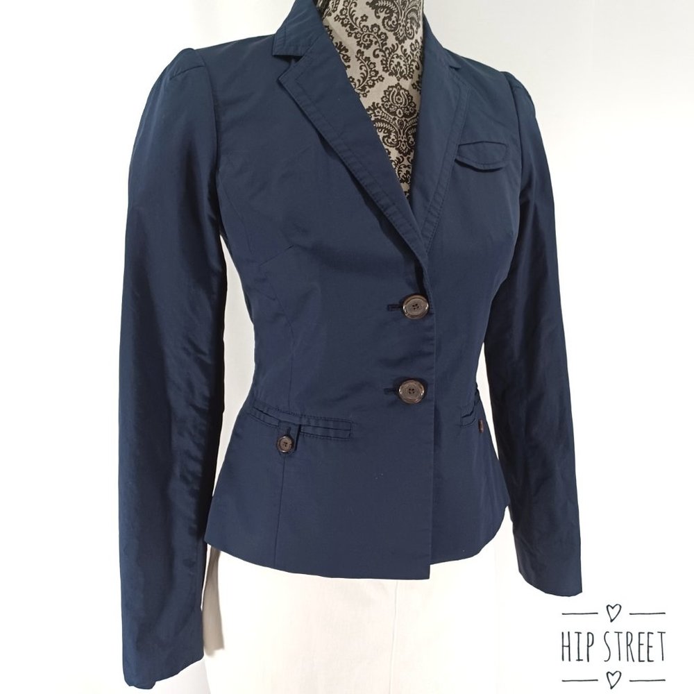 BANANA REPUBLIC Polished Cotton 2 Button Blazer Jacket 0